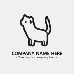 Dog illustration black and white for logo company vector image
