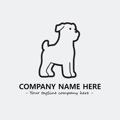 Dog illustration black and white for logo company vector image
