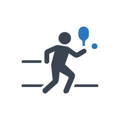 Running with Paddle and Ball Icon