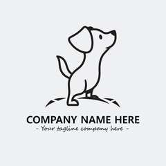 Dog illustration black and white for logo company vector image
