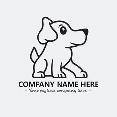 Dog illustration black and white for logo company vector image

