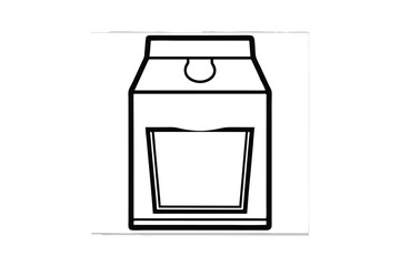 Minimalistic Vector Illustration Of A Simple Carton Container Outline Graphic Design For Food And Beverage Packaging Template
