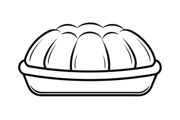 Simple Outline Drawing Of Classic Cake Pudding Mold Isolated Against White Background Ready To Customize Or Color