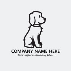 Dog illustration black and white for logo company vector image
