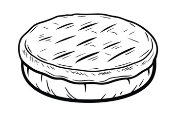 Doodle Illustration Of A Savory Pie Featuring Detailed Crust And Filling For Culinary Design And Graphic Projects