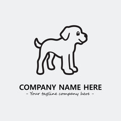 Dog illustration black and white for logo company vector image
