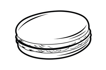 Simple Macaron Vector Illustration Black Outline Food Design Suitable For Confectionery Projects And Culinary Arts Creations Elegant Minimalist Style
