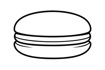 Simple Macaron Illustration Outlined In Black And White For Design Projects And Food Themed Creations