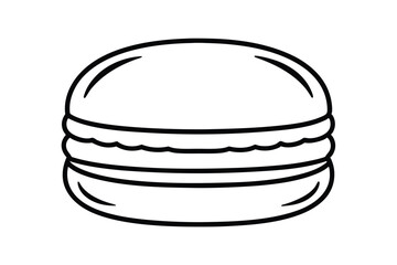 Burger Icon Minimalist Outline Vector Illustration Suitable For Fast Food Restaurant Menu And Design Projects Simple And Clean Style