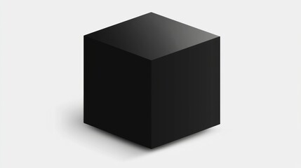Fototapeta premium A 3D rendering of a black cube against a white background.