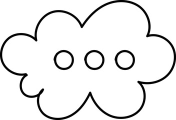 Chat Message Line Icon Set. Speech Bubble, Dialogue, chatting box, message box Talk chat thin conversation dialog symbols. Balloon doodle style of thinking sign symbol. Voice message comic cloud.