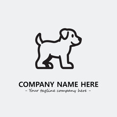 Dog illustration black and white for logo company vector image
