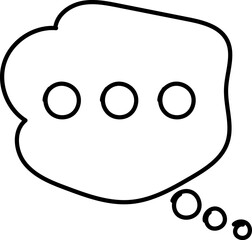 Chat Message Line Icon Set. Speech Bubble, Dialogue, chatting box, message box Talk chat thin conversation dialog symbols. Balloon doodle style of thinking sign symbol. Voice message comic cloud.