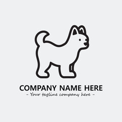 Dog illustration black and white for logo company vector image
