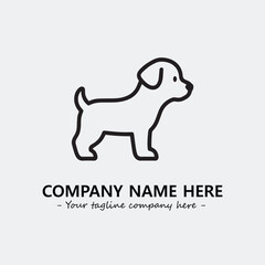 Dog illustration black and white for logo company vector image
