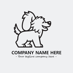 Dog illustration black and white for logo company vector image
