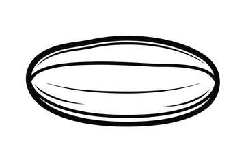 Simple Vector Shape With Smooth Curves Geometric Form Isolated On White Minimalist Design Element For Logo