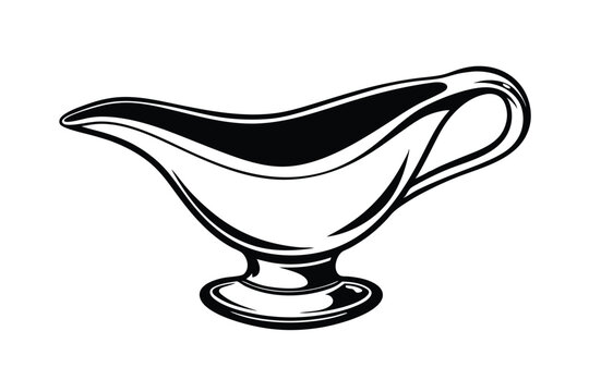 black and white gravy boat clip art preview