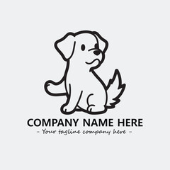 Dog illustration black and white for logo company vector image
