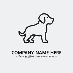 Dog illustration black and white for logo company vector image

