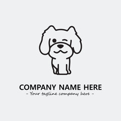Dog illustration black and white for logo company vector image
