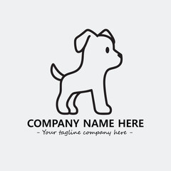 Dog illustration black and white for logo company vector image
