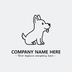 Dog illustration black and white for logo company vector image
