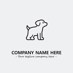 Dog illustration black and white for logo company vector image
