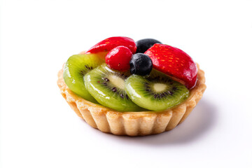 delicious fruit tart with vibrant kiwi, strawberry, and berry toppings on crisp pastry base
