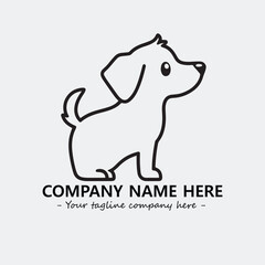 Dog illustration black and white for logo company vector image
