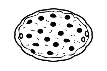 Minimalist Pepperoni Pizza Icon Illustration For Fast Food Lovers With Thick Crust And Classic Italian Design