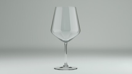 Fototapeta premium A clear wine glass with a long stem and wide bowl.