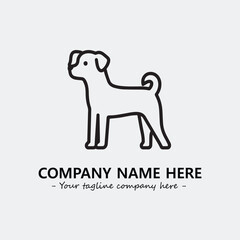 Dog illustration black and white for logo company vector image
