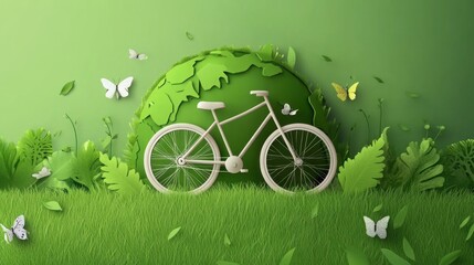 bicycle on green grass
