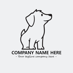 Dog illustration black and white for logo company vector image
