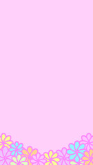 16:9 レトロポップな花柄パターン壁紙⭐︎