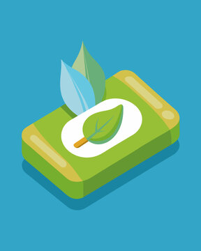 A set of biodegradable cleaning wipes free of harsh chemicals and easy on the environment.. Vector illustration