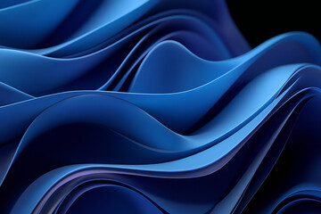 Obraz premium Abstract Blue Fluid Waves on Dark Background