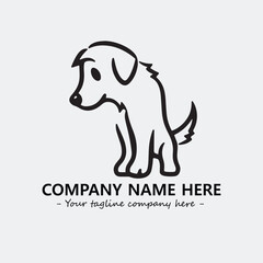 Obraz premium Dog illustration black and white for logo company vector image 