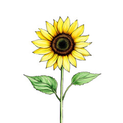 Obraz premium Hand-drawn sunflower