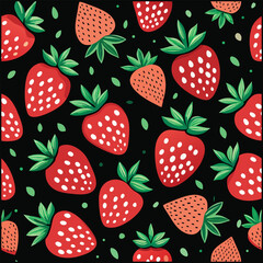 seamless pattern with strawberry