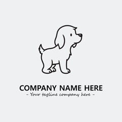 Dog illustration black and white for logo company vector image
