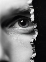 Hidden Eye with Torn Fabric.