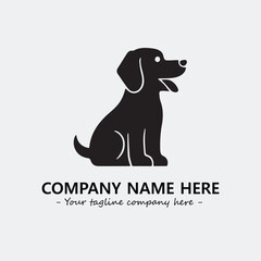 Dog illustration black and white for logo company vector image

