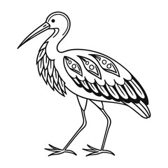 vector illustration of a stork