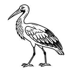 Fototapeta premium stork on a white background