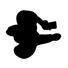 set of silhouette illustrations of people in various positions isolated on white background. silhouette Top view. Vector illustration