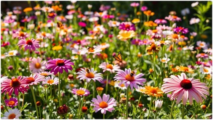 Fototapeta premium Vibrant spring blossoms paint the garden with colorful floral beauty