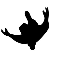 set of silhouette illustrations of people in various positions isolated on white background. silhouette Top view. Vector illustration