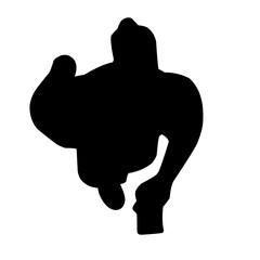 set of silhouette illustrations of people in various positions isolated on white background. silhouette Top view. Vector illustration